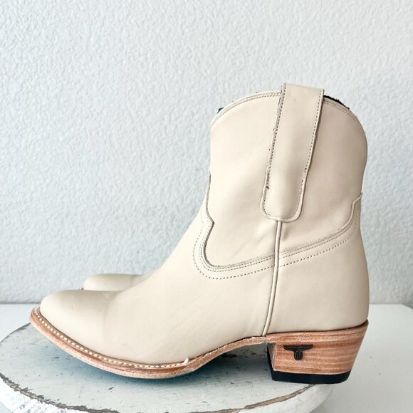 Lane PLAIN JANE Womens Cowboy Bootie 9.5 Pale Ivory Western Cowgirl Ankle Boot - Picture 4 of 11